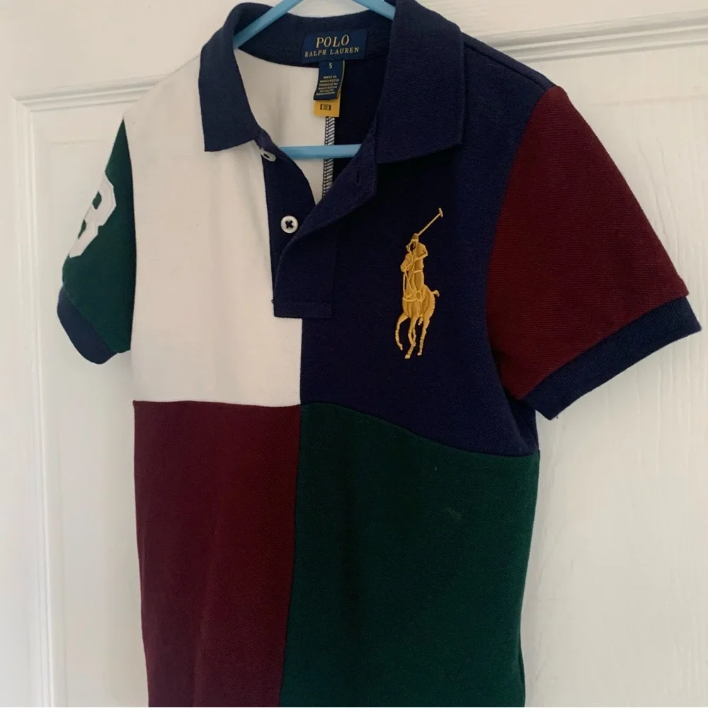 Ralph Lauren Kids Polo Color Block Rugby‎ Shirt Size 5